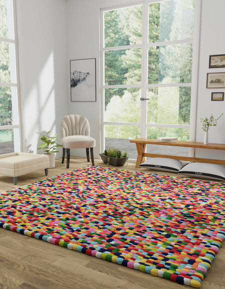 Woolen Sphere Collection Area Rug - Sphereville (Multi)