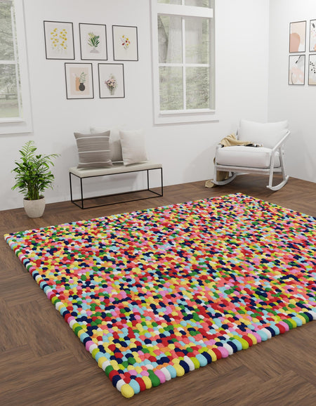 Woolen Sphere Collection Area Rug - Sphereville (Multi)