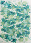 Garden Terrace Escape Collection Area Rug -  Flora Rectangle Blue Green  lifestyle 2