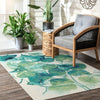 Garden Terrace Escape Collection Area Rug -  Flora Rectangle Blue Green  lifestyle 15