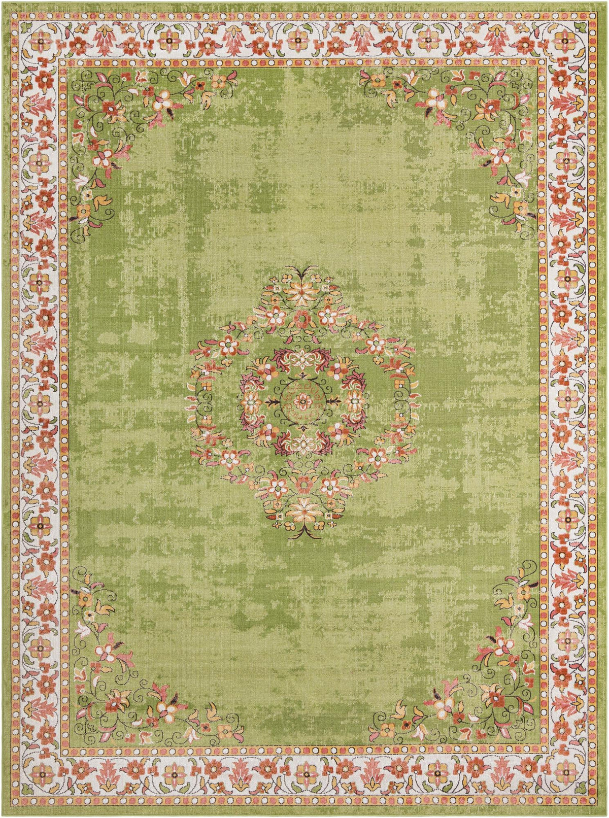 Geneva Terrace Collection Area Rug -  Yverdon Rectangle Green  lifestyle 2