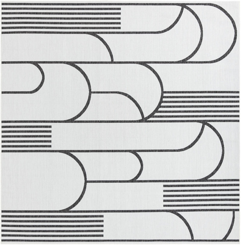 Urban Terrace Collection Area Rug -  Greenwich Square White and Black Main