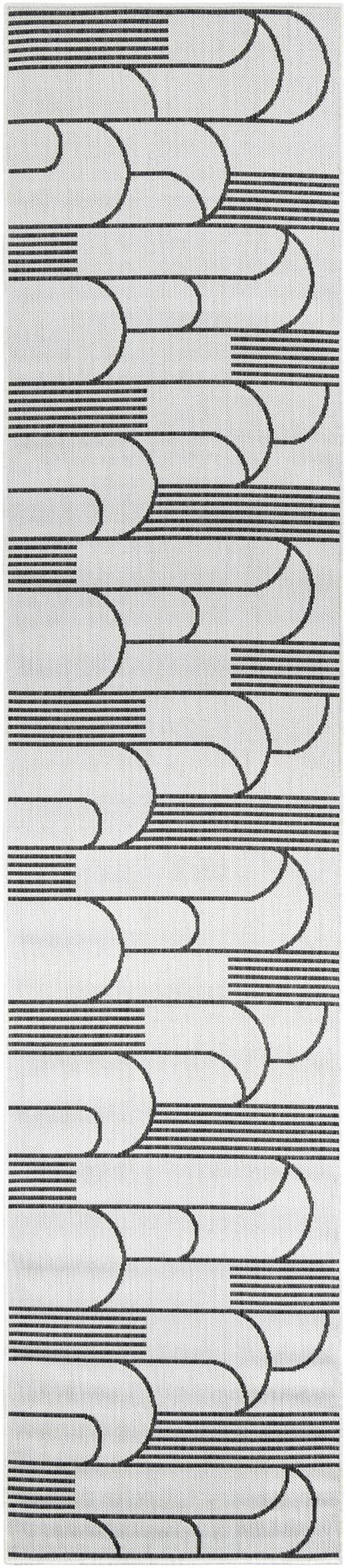 Urban Terrace Collection Area Rug -  Greenwich Runner White and Black Main