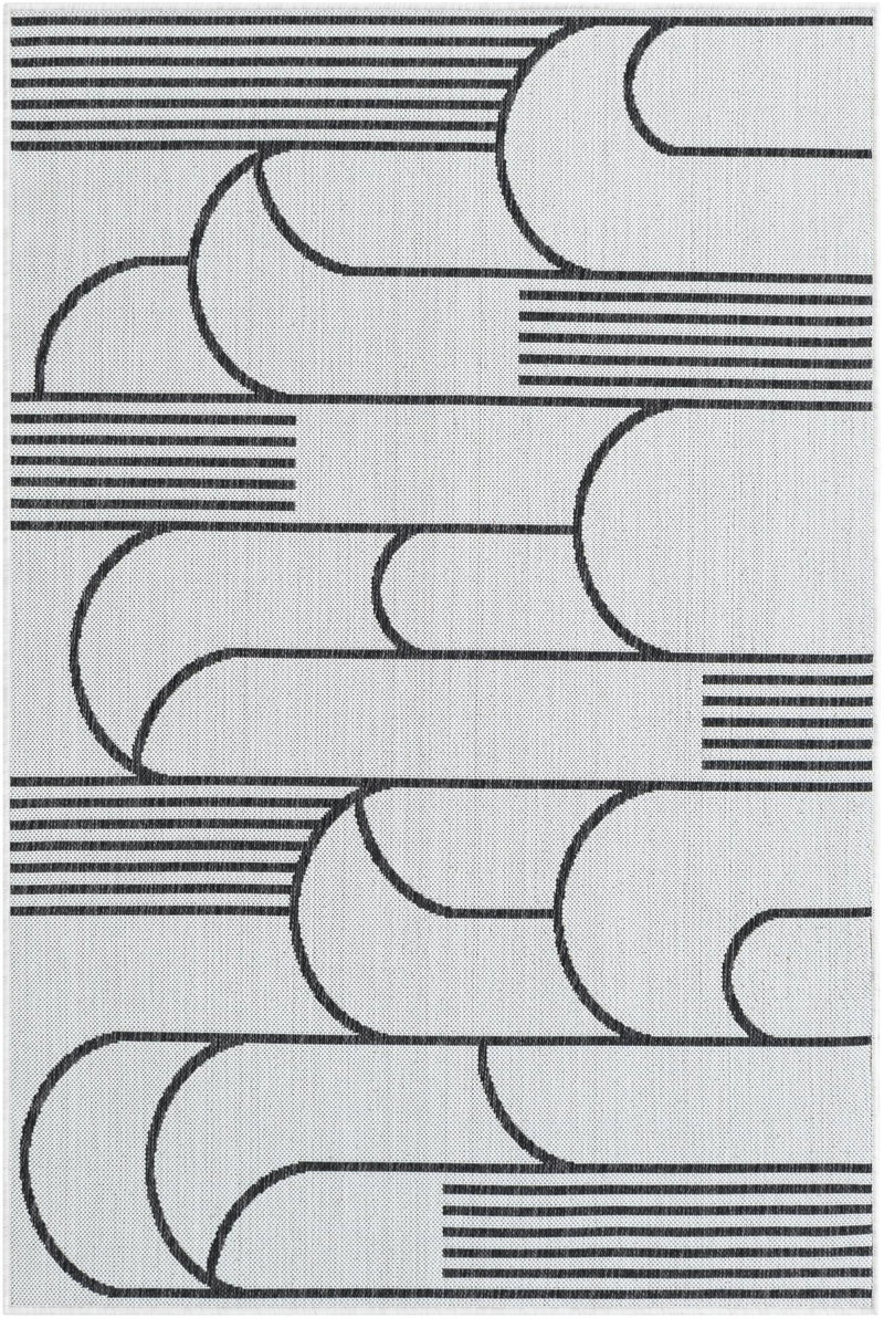 Urban Terrace Collection Area Rug -  Greenwich Rectangle White and Black Main