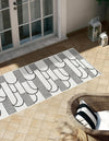 Urban Terrace Collection Area Rug -  Greenwich Runner White and Black  lifestyle 3