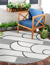 Urban Terrace Collection Area Rug -  Greenwich Round White and Black  lifestyle 2