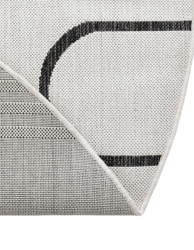 Urban Terrace Collection Area Rug -  Greenwich Round White and Black  lifestyle 7