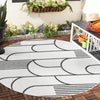 Urban Terrace Collection Area Rug -  Greenwich Round White and Black  lifestyle 13