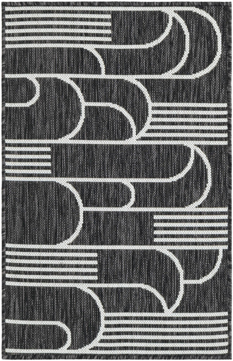 Urban Terrace Collection Area Rug -  Greenwich Rectangle Black and White Main