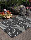 Urban Terrace Collection Area Rug -  Greenwich Rectangle Black and White  lifestyle 0