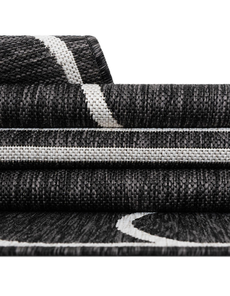 Urban Terrace Collection Area Rug -  Greenwich Rectangle Black and White  lifestyle 12