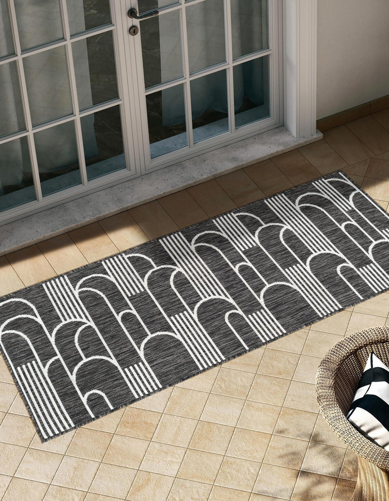 Urban Terrace Collection Area Rug -  Greenwich Runner Black and White  lifestyle 39