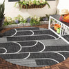 Urban Terrace Collection Area Rug -  Greenwich Round Black and White  lifestyle 13