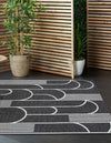 Urban Terrace Collection Area Rug -  Greenwich Square Black and White  lifestyle 34