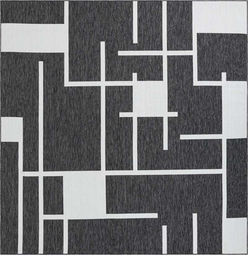 Urban Terrace Collection Area Rug -  Parkside Square Black and White Main