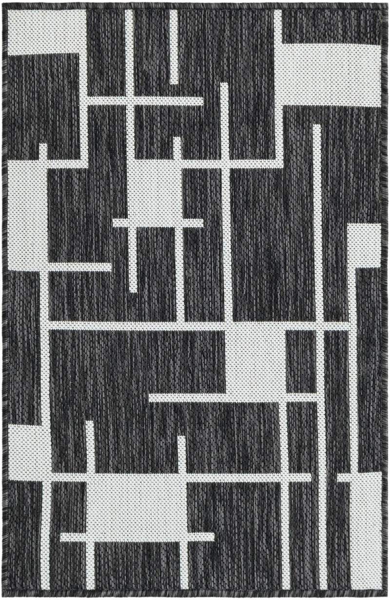 Urban Terrace Collection Area Rug -  Parkside Rectangle Black and White Main