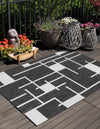 Urban Terrace Collection Area Rug -  Parkside Rectangle Black and White  lifestyle 0