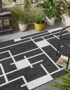 Urban Terrace Collection Area Rug -  Parkside Rectangle Black and White  lifestyle 2