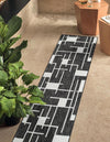 Urban Terrace Collection Area Rug -  Parkside Runner Black and White  lifestyle 0