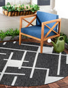 Urban Terrace Collection Area Rug -  Parkside Round Black and White  lifestyle 2