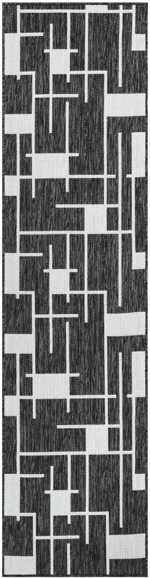 Urban Terrace Collection Area Rug -  Parkside Runner Black and White Main