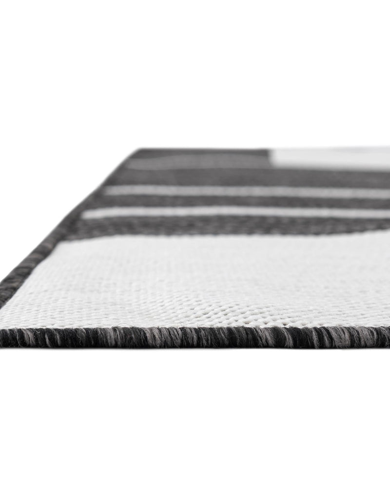 Urban Terrace Collection Area Rug -  Parkside Square Black and White  lifestyle 5