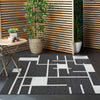 Urban Terrace Collection Area Rug -  Parkside Square Black and White  lifestyle 13