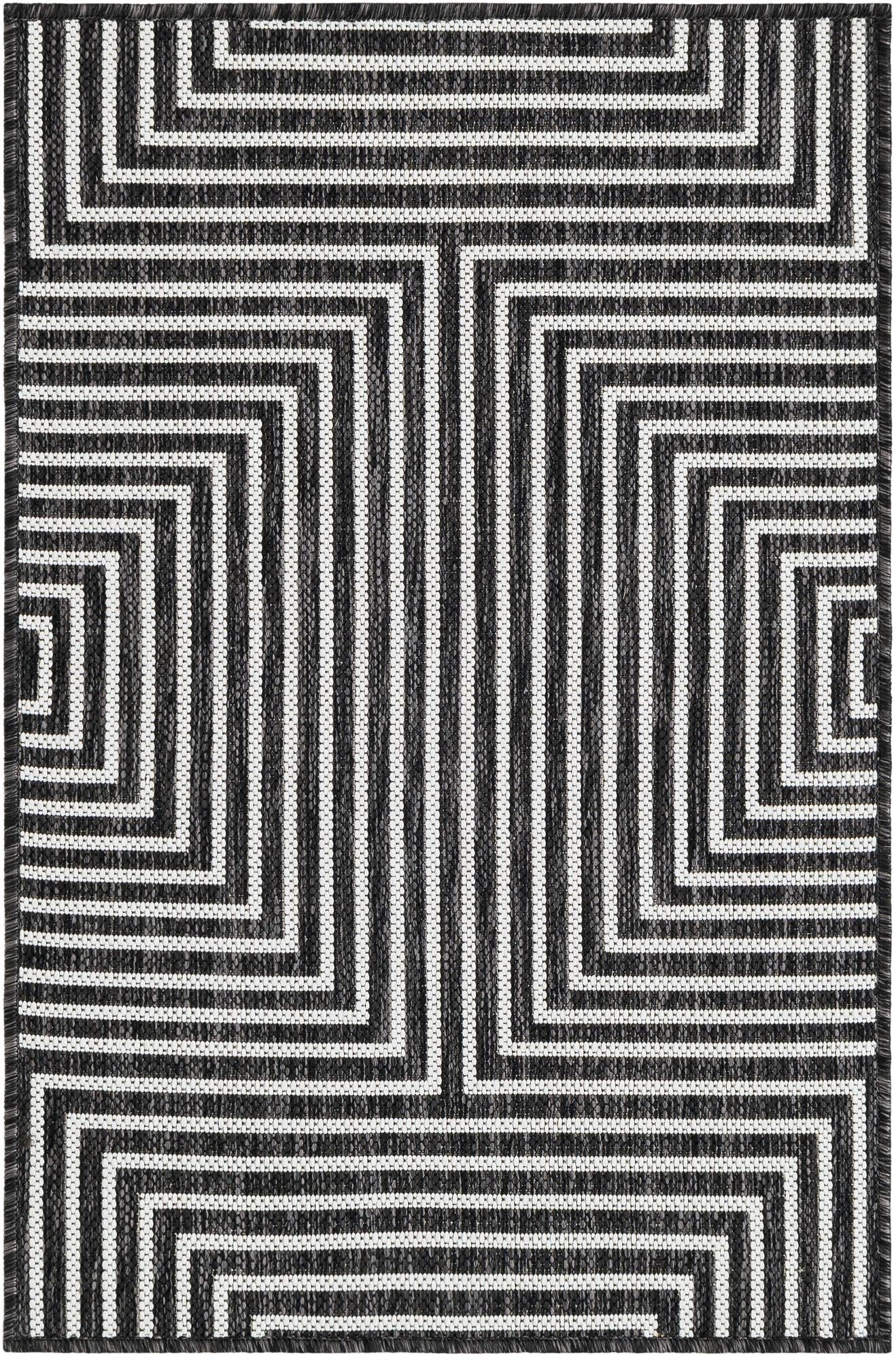 Urban Terrace Collection Area Rug -  Astoria (Black and White)