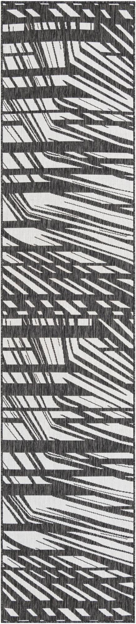 Urban Terrace Collection Area Rug -  Queens Runner Black and White Main