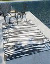 Urban Terrace Collection Area Rug -  Queens Rectangle Black and White  lifestyle 0