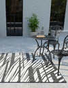 Urban Terrace Collection Area Rug -  Queens Rectangle Black and White  lifestyle 5