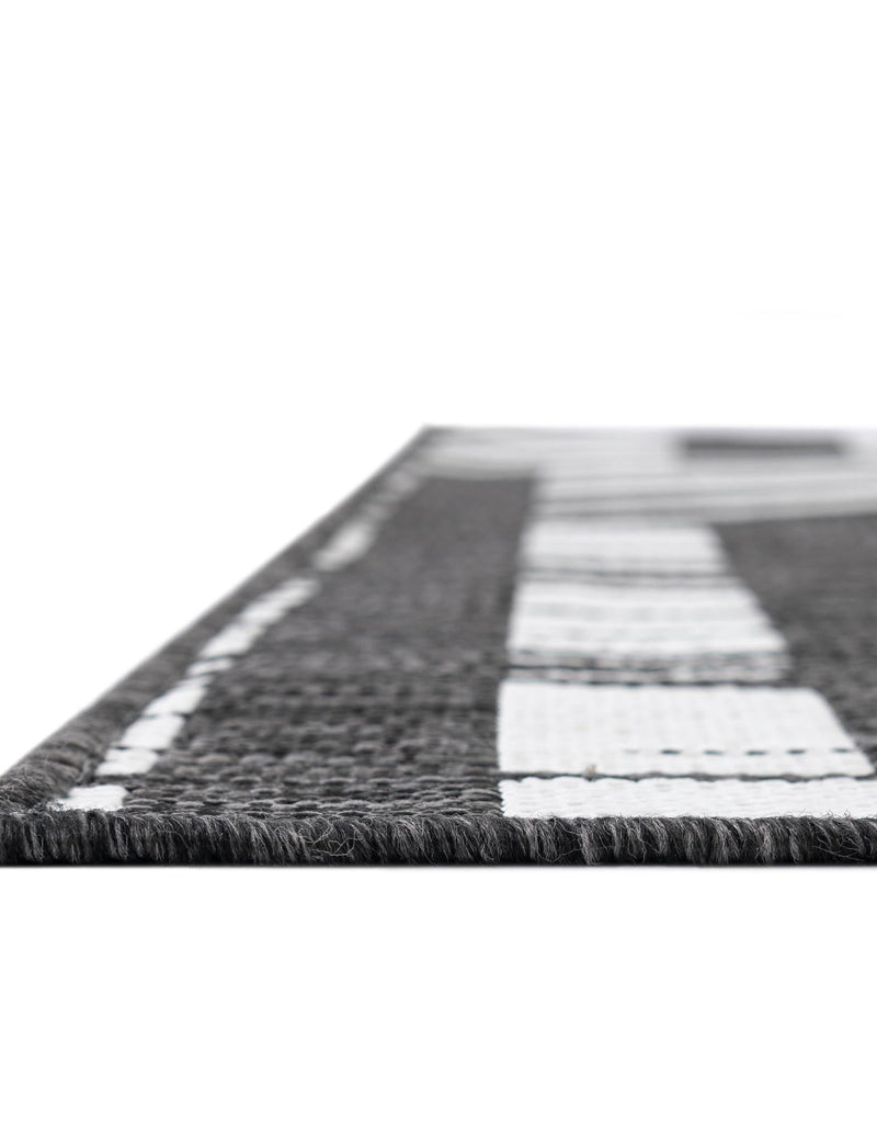 Urban Terrace Collection Area Rug -  Queens Rectangle Black and White  lifestyle 8