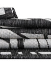 Urban Terrace Collection Area Rug -  Queens Rectangle Black and White  lifestyle 15