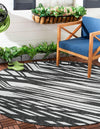 Urban Terrace Collection Area Rug -  Queens Round Black and White  lifestyle 2