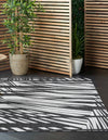 Urban Terrace Collection Area Rug -  Queens Square Black and White  lifestyle 0