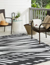 Urban Terrace Collection Area Rug -  Queens Square Black and White  lifestyle 2