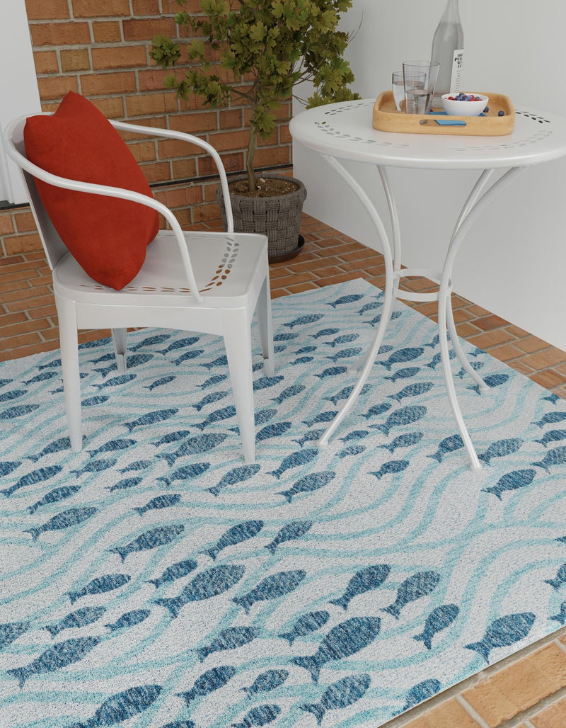 Seaside Haven Rugs Collection Area Rug -  Harbor Square Blue  lifestyle 3