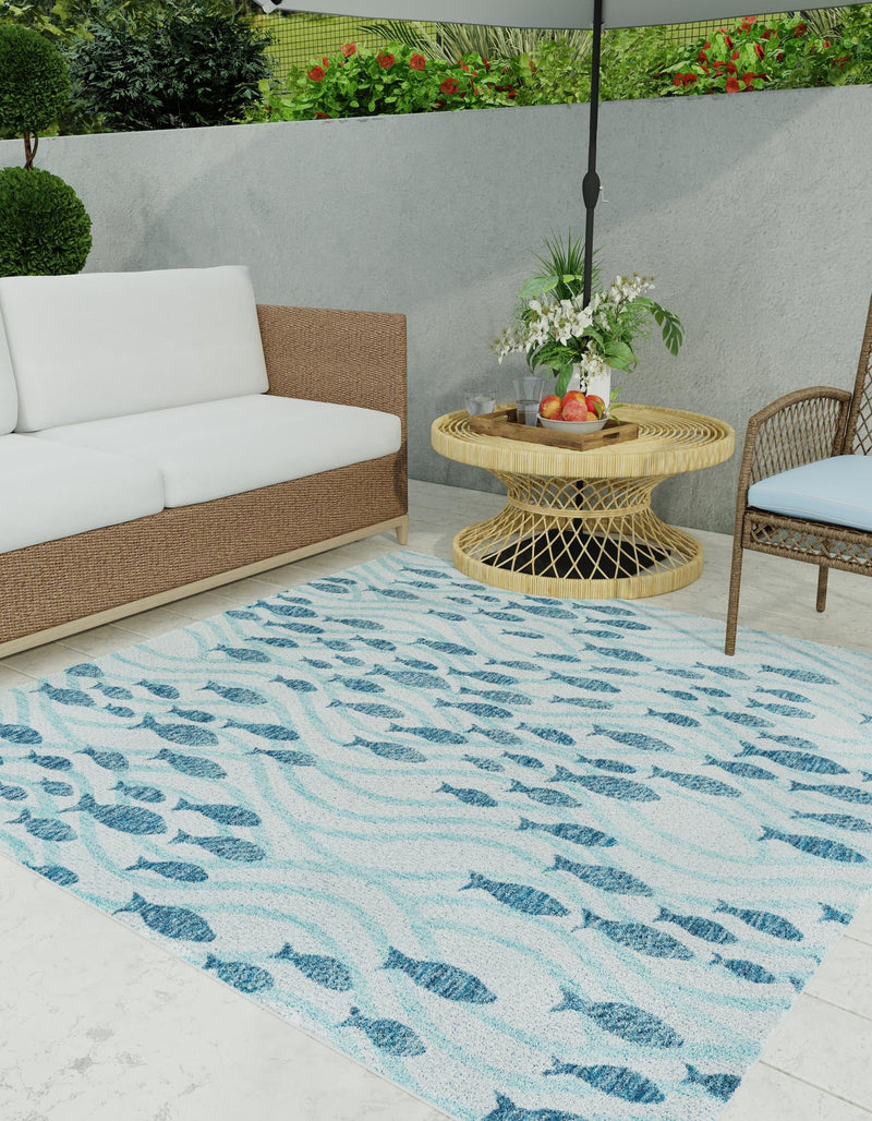 Seaside Haven Rugs Collection Area Rug -  Harbor Square Blue  lifestyle 10