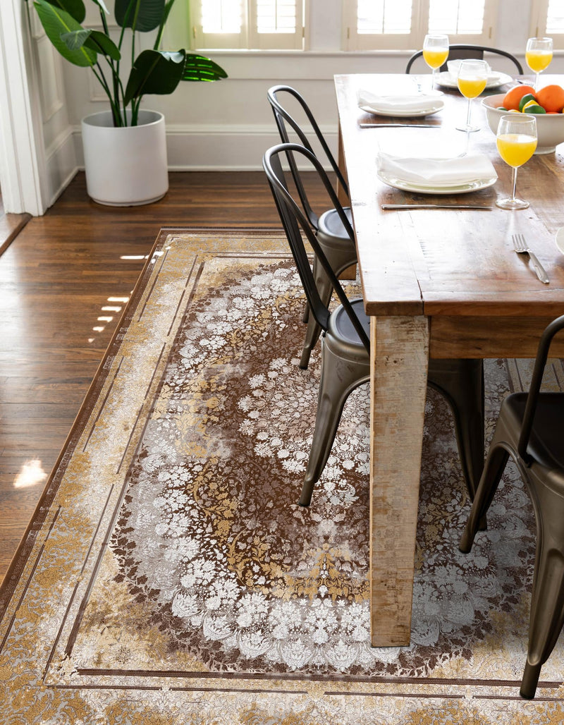 Verona Collection Area Rug -  Florence Rectangle Brown  lifestyle 9