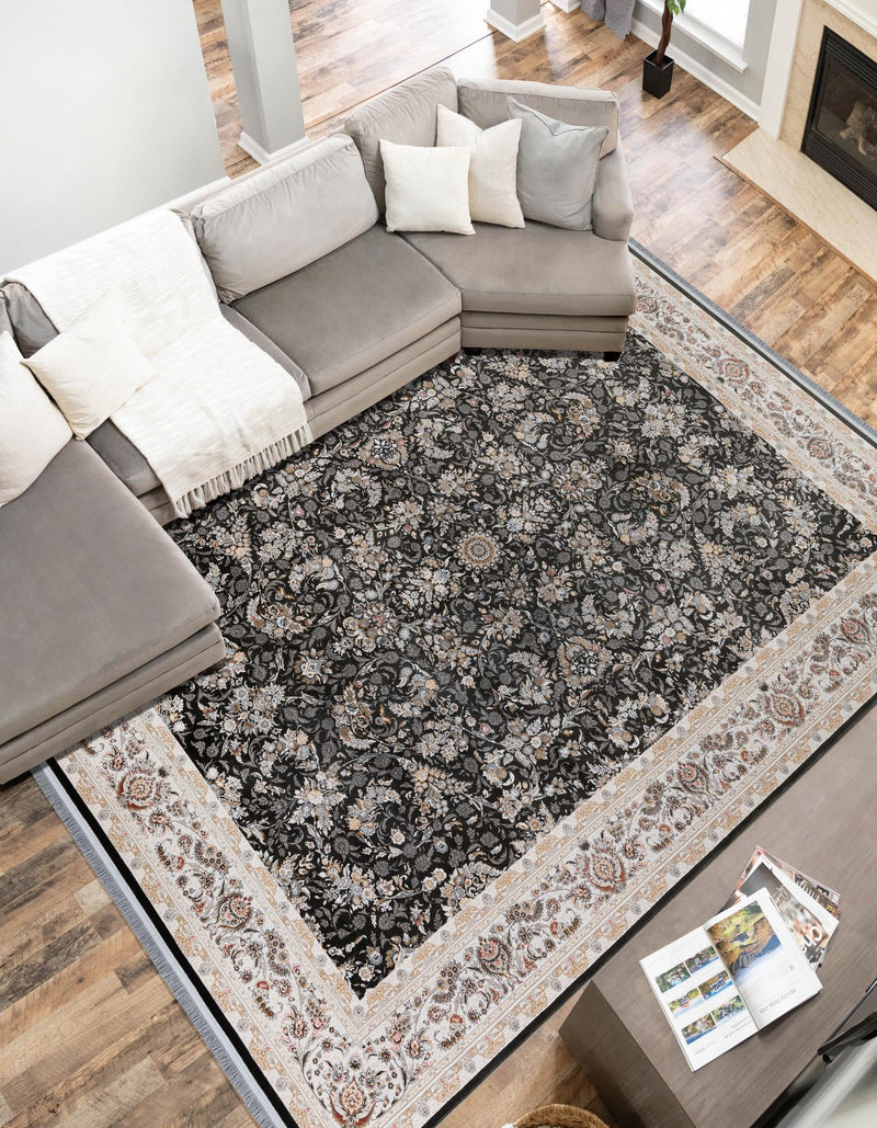 Alexandria Collection Area Rug -  Giza Rectangle Black  lifestyle 9