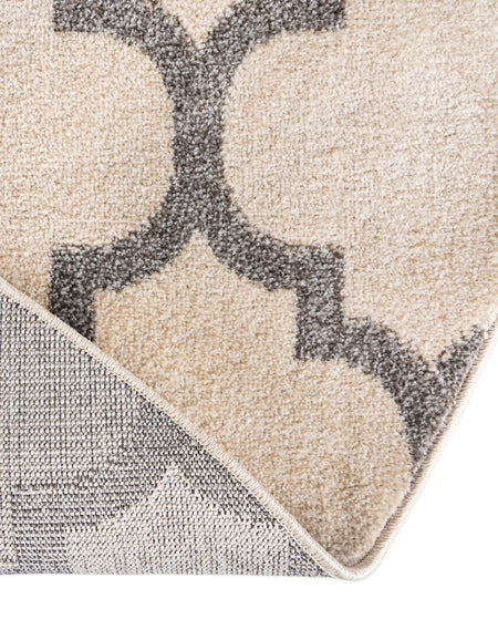 Lattice Gardens Collection Area Rug -  Bloomfield (Beige and Gray)