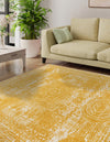 Dover Terrace Collection Area Rug -  Lagoon (Yellow) Square Yellow  lifestyle 2