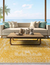 Dover Terrace Collection Area Rug -  Lagoon (Yellow) Square Yellow  lifestyle 6