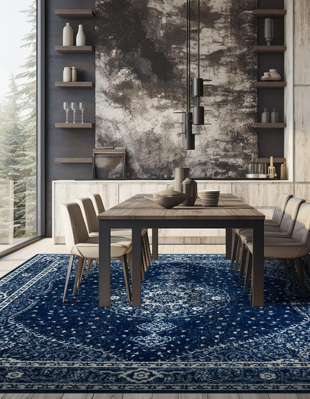 Dover Terrace Collection Area Rug - Marina (Navy Blue)