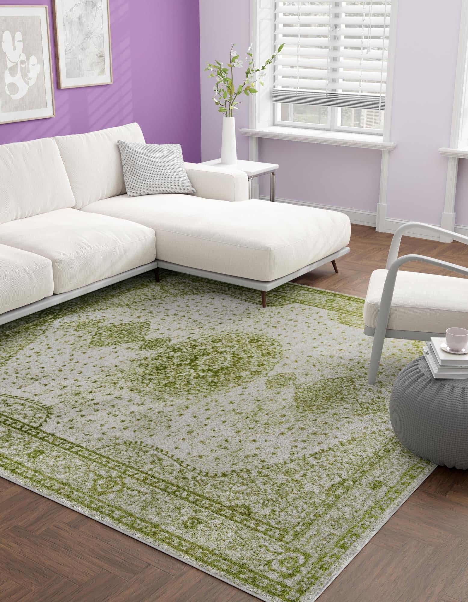 Dover Terrace Collection Area Rug - Marina (Green)