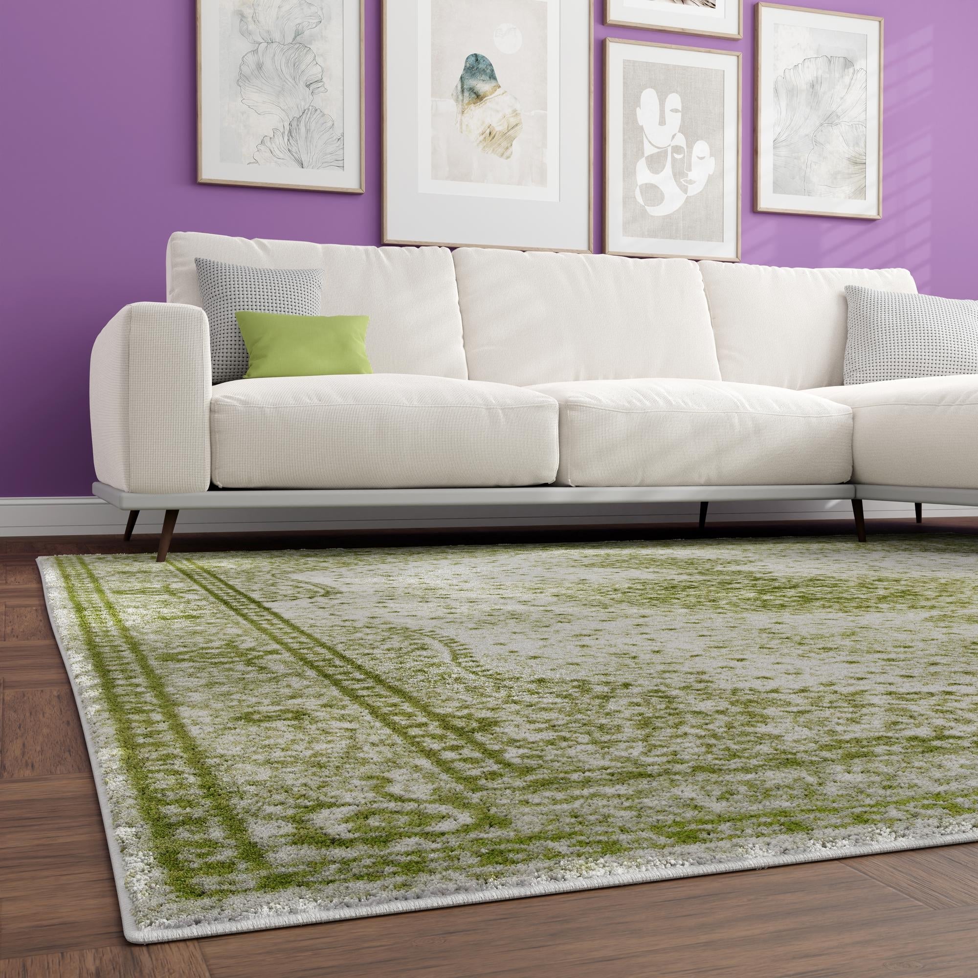 Dover Terrace Collection Area Rug - Marina (Green)