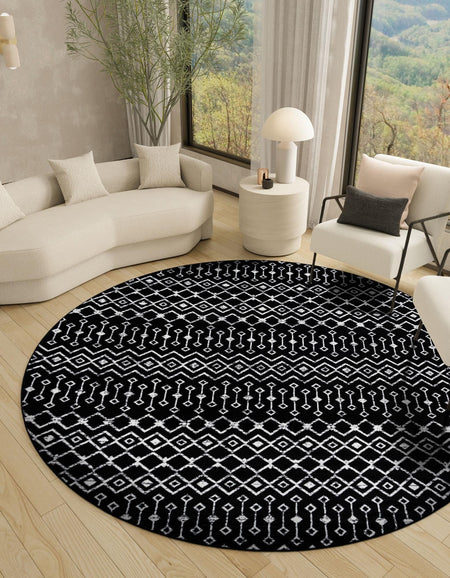 Marrakech Lattice Collection Area Rug - Medina (Black)