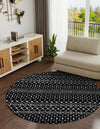 Marrakech Lattice Collection Area Rug - Medina (Black) Round Black  lifestyle 4