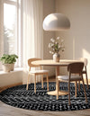 Marrakech Lattice Collection Area Rug - Medina (Black) Round Black  lifestyle 8