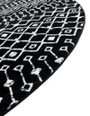 Marrakech Lattice Collection Area Rug - Medina (Black) Round Black  lifestyle 13